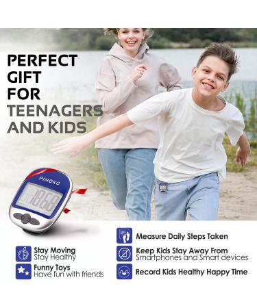PINGKO Portable LCD Pedometer for Jogging, Hiking, Running & Walking - Blue | Step Counter with Calorie Burn Tracker - Buy Online on GoSupps.com