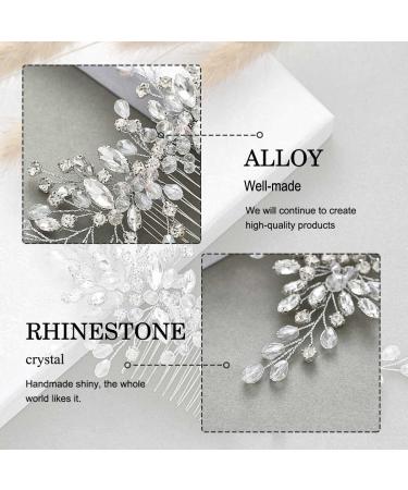Catery Rhinestone Bridal Hair Comb - Silver Wedding Hair Piece for Women and Girls - Buy Online on GoSupps.com
