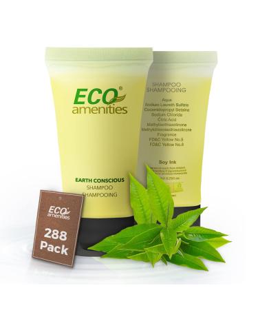 ECO amenities Travel Size Shampoo Bulk - Hotel Mini Shampoo Supplies for Guests - Refreshing Bulk Travel Size Toiletries for AirBnB and Rentals - 0.75 fl oz (22ml) per tube 288 pack Green Tea Scent