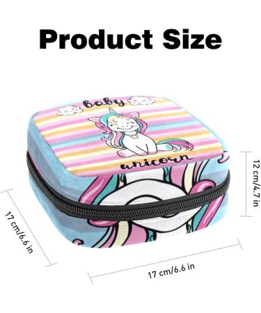 Unicorn Sanitary Napkin Storage Bag - Menstrual Pad Pouch with Zipper for Girls & Women - Buy Online on GoSupps.com