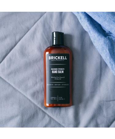 Brickell Men's Maximum Strength Hand Lotion - Natural & Organic, Fast-Absorbing with Vitamin E, Shea Butter, and Jojoba - Unscented 4 Fl Oz - Buy Online on GoSupps.com