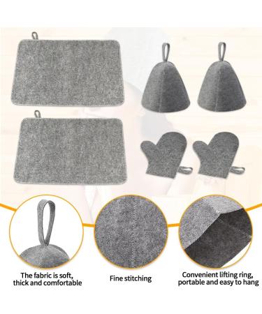 Udbrud Sauna Hut Set - 6 Piece Sauna Cap Mat & Glove for Men & Women | Reusable Felt Shower Hood - Buy Online on GoSupps.com