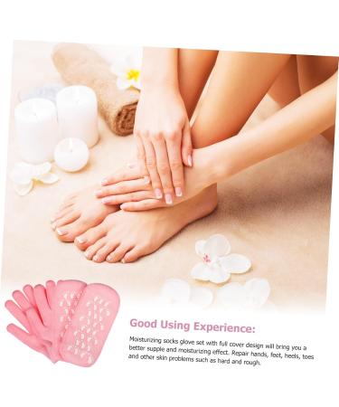 minkissy 2 Sets Spa Moisturizing Socks Spa Socks Scrub Mitts Gloves Dry Feet Socks Hand Feet Moisture Enhancing Socks Moisturizing Gel Socks Dry Hands Spa Hand Mitts Cotton Moisturize Foot - Buy Online on GoSupps.com