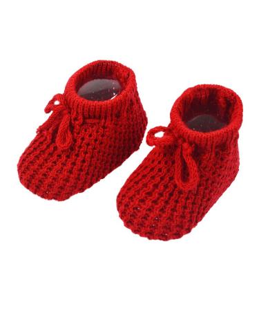 Royal Icon Baby Booties 0-3 Months - Warm and Safe Baby Slippers For Baby Boys Girls - Newborn Booties for Babies Baby Boots Ri401 0 Months Red