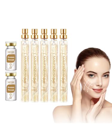 Protein Thread Lifting Set  Protein Line Lift Kit 2Pcs Soluble Protein Thread and 5Pcs Nano Gold Essence Combination  Absorbable Collagen Thread