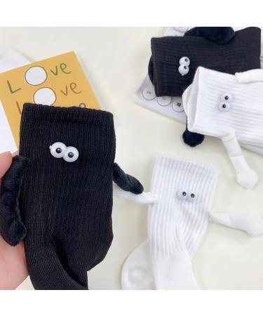 BIVOO Funny Magnetic Suction 3D Doll Couple Socks | Mid-Tube Socks | Black | 1 Pair - Buy Online on GoSupps.com