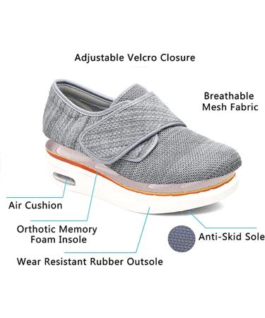 Women's Diabetic Shoes Extra Wide Width - Breathable Mesh Outdoor Walking Sneakers for Swollen Feet, Arthritis & Edema - Size 8 Wide Black - Buy Online on GoSupps.com