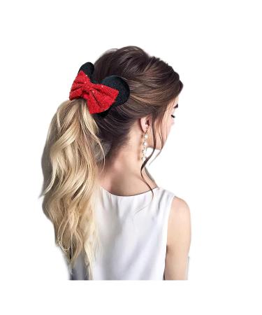 6 Pack Mouse Ears Velvet Sequin Bows Scrunchies for Women, Girls, Kids - Christmas Party Hair Ties - Buy Online on GoSupps.com