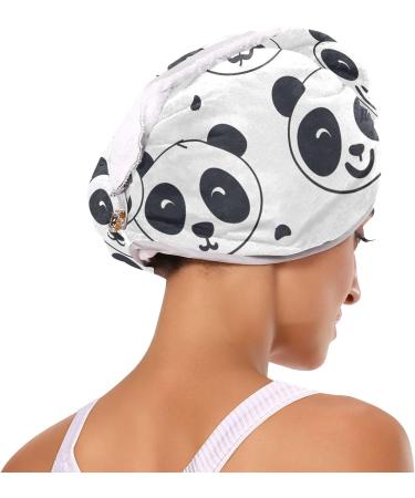 Buy Kawaii Pandas Hair Towel 2 Pack - Super Absorbent Quick Drying Turbans for Women & Girls - Stylish Head Towels for Fast Hair Drying - Buy Online on GoSupps.com