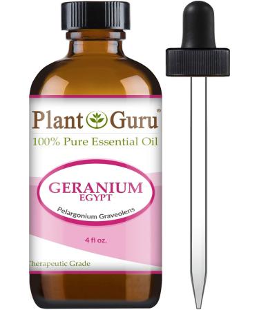 Plant Guru Geranium Egypt Essential Oil 4 oz 100% Pure Undiluted Therapeutic Grade