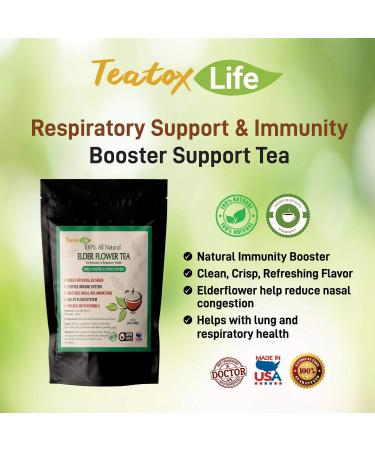 Elderberry Flower Tea for Respiratory Health - Herbal Lung & Immune Support | Dried Sambucus Flower for Cold Season Comfort - 60g - Buy Online on GoSupps.com