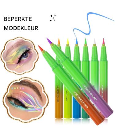 Multicolored Liquid Neon Eyeliners 8 Matte Waterproof Eye Pens Bold Smudge Proof Makeup Kit Women Long Wear Pigmented Shades for Artistic Eye Definition Holiday Daily Beauty - Buy Online on GoSupps.com