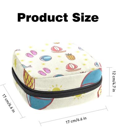 Womens Cute Summer Cartoon Stillpad Holder | Portable Period Kit Bag with Storage Pockets - Perfect Feminine Product Bag for Girls - Buy Online on GoSupps.com