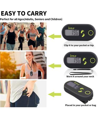 Buy 3D Clip Pedometer | Portable Digital Fitness Tracker for Walking & Running - Perfect for Men & Children - Black - Buy Online on GoSupps.com