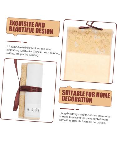 NUOBESTY Rice Paper Scroll Calligraphy Asian Silk Scroll Prop Chinese Paper Scrolls Office Hanging The Fabric Assorted Color 2 38X10X2.5CM - Buy Online on GoSupps.com