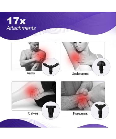 Massage Gun Heads for KALAWW Massage Gun - 17 Different Muscle Massager Heads with Carry Case - 18.5mm (0.73 inch) Black - Buy Online on GoSupps.com