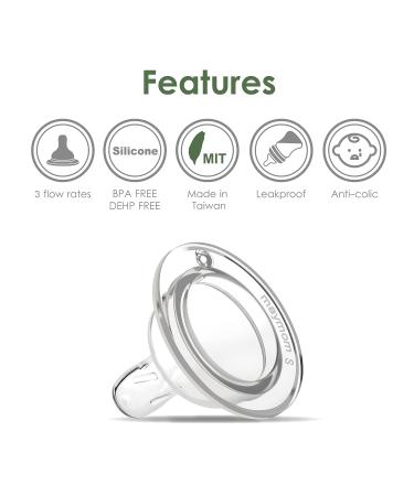 Maymom Silicone Nipple Slow Flow 4pc - Compatible with Spectra/Motif Luna/Widemouth Bottles - Buy Online on GoSupps.com