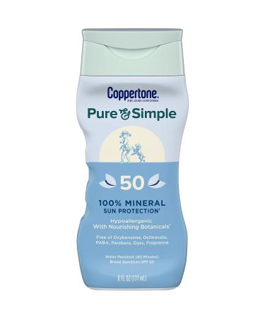 Coppertone Pure & Simple Sunscreen Lotion SPF 50 6 fl oz (177 ml)