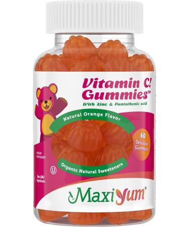 Vitamin C Gummies with Zinc - Respiratory and Immune Support - 60 Fruit Shaped Gummies - No Preservatives - Maxi-Health - Buy Online on GoSupps.com