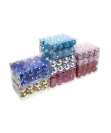Zerodeko 7 Boxes Christmas Tree Pendant Glitter Hanging Ball Ornament House Decor Accessories Outdoor Plating