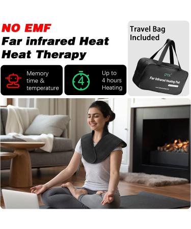 UTK Natural Jade & Tourmaline Heating Pad for Neck & Shoulder - EMF Free, Memory Function, Auto Shut Off - Temperature Adjustable - 23.2 X 17.7 - 1 Count - Buy Online on GoSupps.com