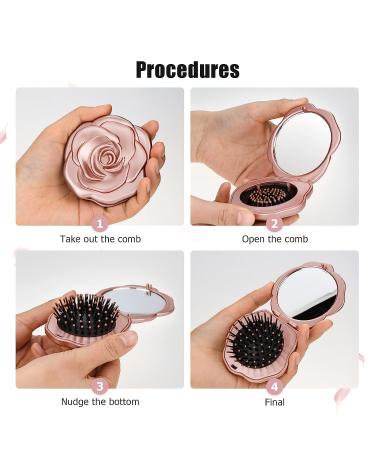 Travel Folding Hair Brush with Mini Pocket Mirror - Portable Nylon Brush for Men and Women - Ideal for Any Hairstyle, Wet or Dry Hair - Lavender Scented - Buy Online on GoSupps.com