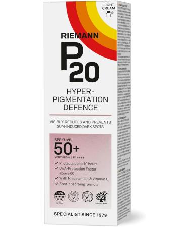 P20 | Hyperpigmentation Defence SPF 50+ | R duit et pr vient les taches sombres li es au soleil | Protection et pr vention du vieillissement pr matur de la peau | 50 g 50 g (Lot de 1) - Buy Online on GoSupps.com