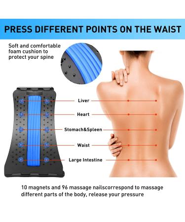 Adjustable Lower Back Stretcher for Pain Relief - Cimoany Back Cracker with Magnet, Multi-Level Support for Scoliosis, Herniated Disc, Sciatica - Black - Buy Online on GoSupps.com