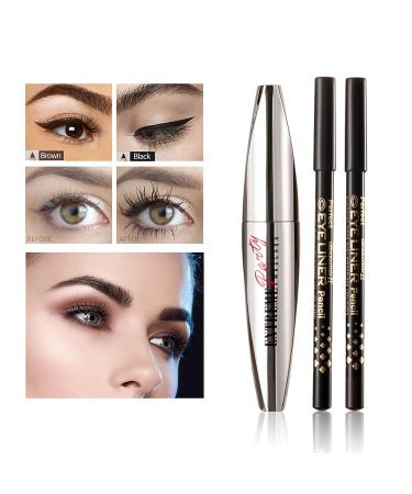 Wismee Waterproof Liquid Eyeliner Stamp & Mascara Set for Long-Lasting Eye Makeup | Black Volume & Length Eyelashes | Quick Drying & Sharpener Included | Cosmetic Kit for Women & Girls - Buy Online on GoSupps.com