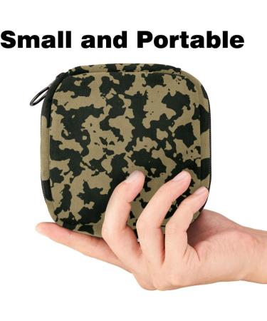 Retro Camouflage Black Zippered Sanitary Napkin Storage Bag - Multicolor Organizer for Sanitary Napkins | International Shipping Available - Buy Online on GoSupps.com