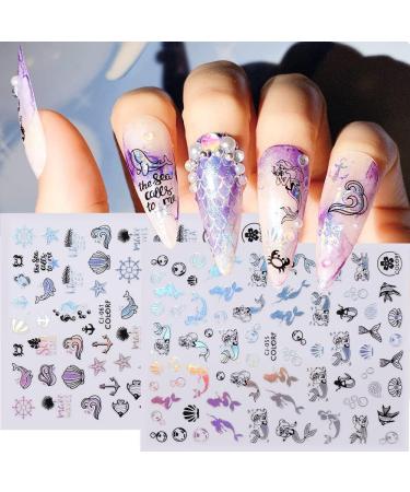 Summer Nail Stickers: Holographic Beach Decals - 3D Self-Adhesive Nail Art for Women & Girls (8 Sheets) - Buy Online on GoSupps.com