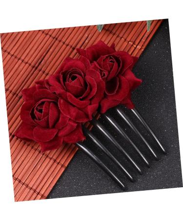 Ipetboom 1pc Wedding Rose Flower Hair Comb Wedding Comb Bridal Headpiece Bridal Hair Clip Hair Jewels for Women The Rose for Women Hair Accessory for Women Floral Comb Jewelry Bride Flowers - Buy Online on GoSupps.com