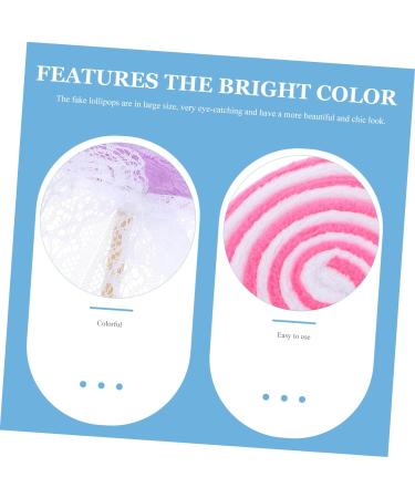 ABOOFAN 6 Pcs Simulation Lollipop Candies Candy Models Simulated Lollipop Prop Scene Decorative Props Party Lollipop Decorations Xmas Party Supplies Wood Cartoon Flowers Assorted Colorx2pcs 25.00X9.00X2.50CMx2pcs - Buy Online on GoSupps.com