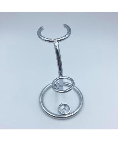 WTPIN Stainless Steel Razor Brush Stand Holder - Silver Shaving Stand for Men | Portable & Durable Shaving Brushlands - Buy Online on GoSupps.com