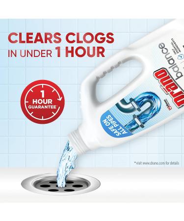 Drano Balance Non-Corrosive Drain Clog Remover and Cleaner 32 Fl Oz - Essential Ingredients Formulated - Buy Online on GoSupps.com