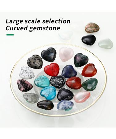 Haoyuluo 24-Piece Natural Heart Healing Crystals Set | 20mm Peach Heart Stones | Lucky Birthday Gift & Home Decoration - Buy Online on GoSupps.com