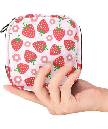 DIY Strawberry Flower Pattern Menstrual Cup & Sanitary Pad Storage Bag - Portable Period Kit for Women & Teens (Color 7) - Buy Online on GoSupps.com