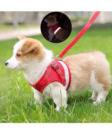 Femax Reflective Dog Harness & Linen Set - Soft Mesh Padded for Puppies & Cats - Adjustable Breathable XL (Chest 47-52 cm) - Ideal for Walking Running & Training - Red - Buy Online on GoSupps.com