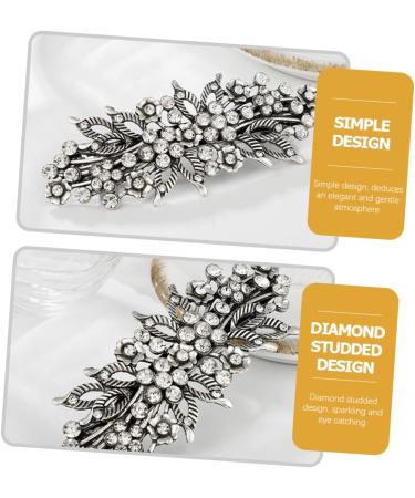 Ipetboom Rhinestone Hair Clip Hair Barrettes Women Hair Clip Silver Hair Clip Rhinestones Hairpin Flower Hair Clip Rhinestones Barrette Women Hair Decor Hair Accessory Women Hairpin - Buy Online on GoSupps.com