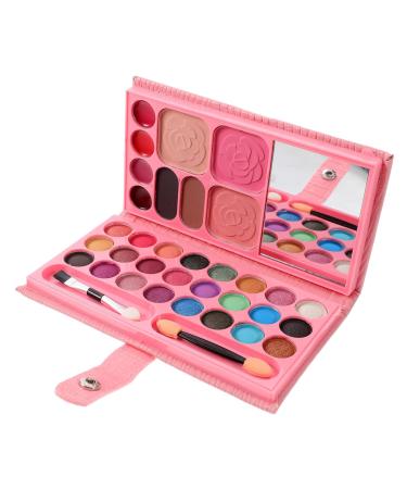 NOLITOY 33 Makeup Palette Eyeshadow Accessories for Girls Pink Eye Shadow Palettes Blush Pan Child Flash Set