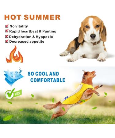 Shop MOSUCOURL Dog Cooling Vest | Summer Breathable Jacket for Outdoor Activities - Perfect for Hiking Training & Swimming (Yellow Size S) - Buy Online on GoSupps.com