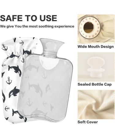 Naanle Whale Anchor Hot Water Bottle - 1L Transparent Heat Bottle for Bed & Hand Warmers | Pain Relief & Cold Therapy - Buy Online on GoSupps.com