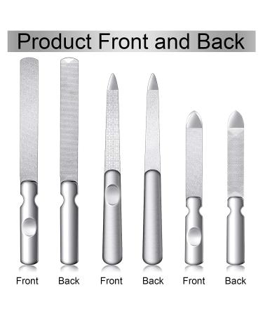 3-Piece Stainless Steel Nail Files Set with Leather Case - Double Sided Metal Files for Manicure and Pedicure - Fine and Coarse Buffers for Fingernail and Toenail Care - Buy Online on GoSupps.com
