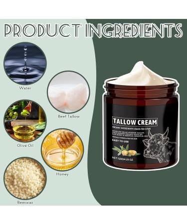 Beef Tallow For Skin Beef Tallow Cream For Skincare Grass Fed Beef Tallow Balm 120g Body Elasticity Nourishing Cream Moisturizer For Arms Legs - Buy Online on GoSupps.com