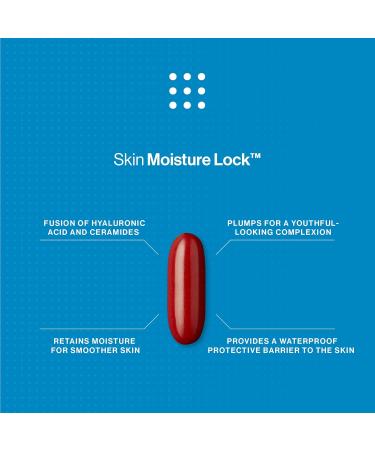 Advanced Nutrition Program Skin Moisture Lock Hyaluronic Acid with Ceramides Supplement 60 Capsules Supports youthfullooking skin for hydrated plump complexion - Buy Online on GoSupps.com