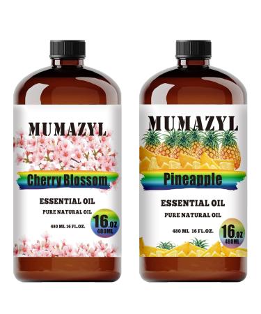 Cherry Blossom Essential Oil and Pineapple Essential Oil 16 Fl Oz 480ML for Halloween Thanksgiving Day Christmas New Year's Day Gifts