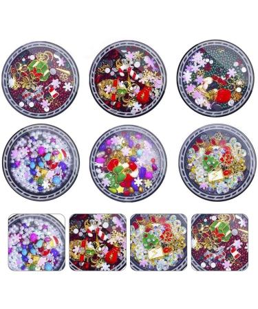 6 Boxes Christmas Nail Art Ornaments Metal Nail Studs Gem Nail Art Supplies 3d Diamonds Nail Art Christmas Nail Art Rhinestone Flower Nail Rhinestones Decorations Manicure - Buy Online on GoSupps.com
