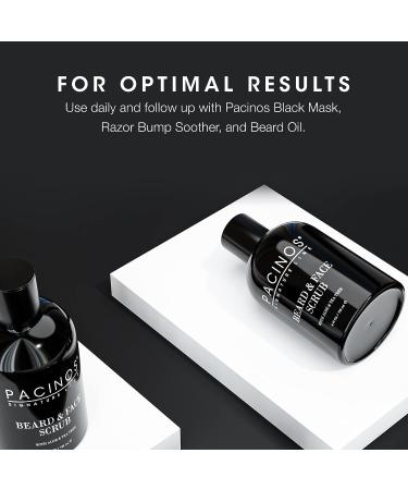 Pacinos Beard and Face Scrub Shave System - Organic 4 fl. oz. with Aloe Vera and Tea Tree Extract | Removes Impurities Naturally - Buy Online on GoSupps.com