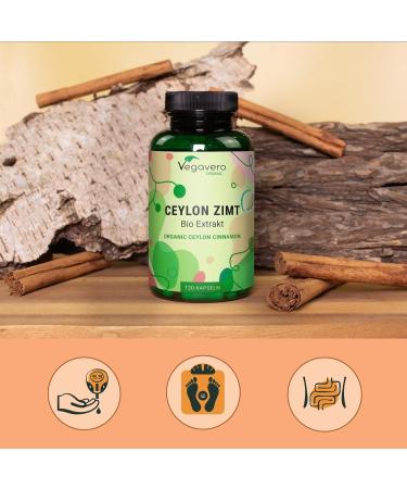 Organic Ceylon Cinnamon Capsules - 2500mg High Strength - NO Additives - Lab-Tested Non-GMO - 120 Capsules Vegan - Buy Online on GoSupps.com