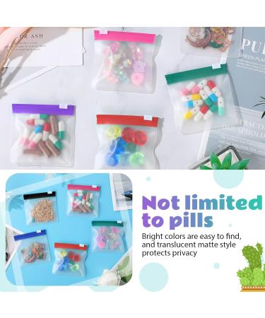 Sherr 35 Pcs Zippered Pill Pouch Bags | Reusable Translucent Medicine Organizer Set | Travel Plastic Pill Storage with Slide Lock | Classic Colors - Buy Online on GoSupps.com